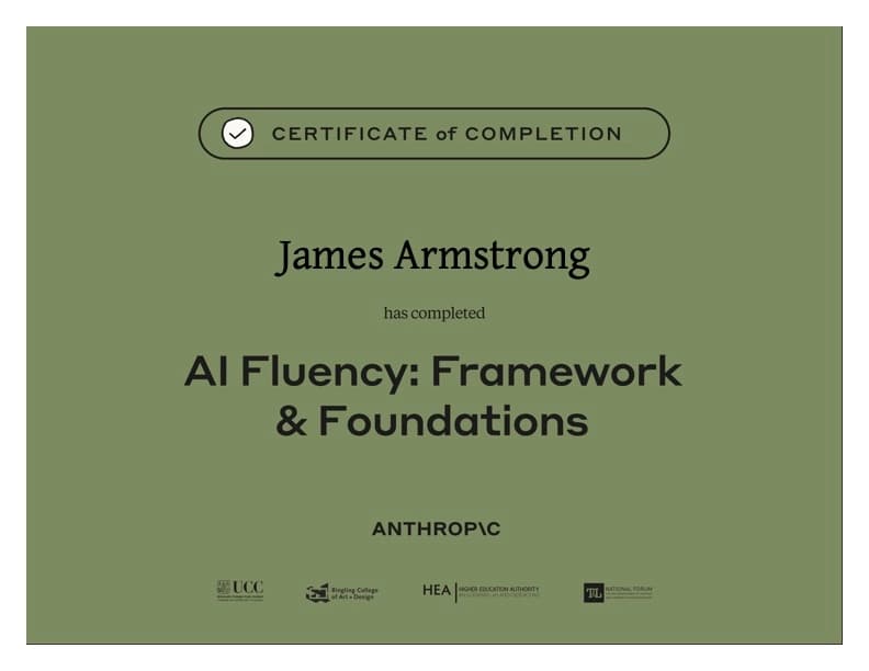 AI Fluency: Framework & Foundations certificate
