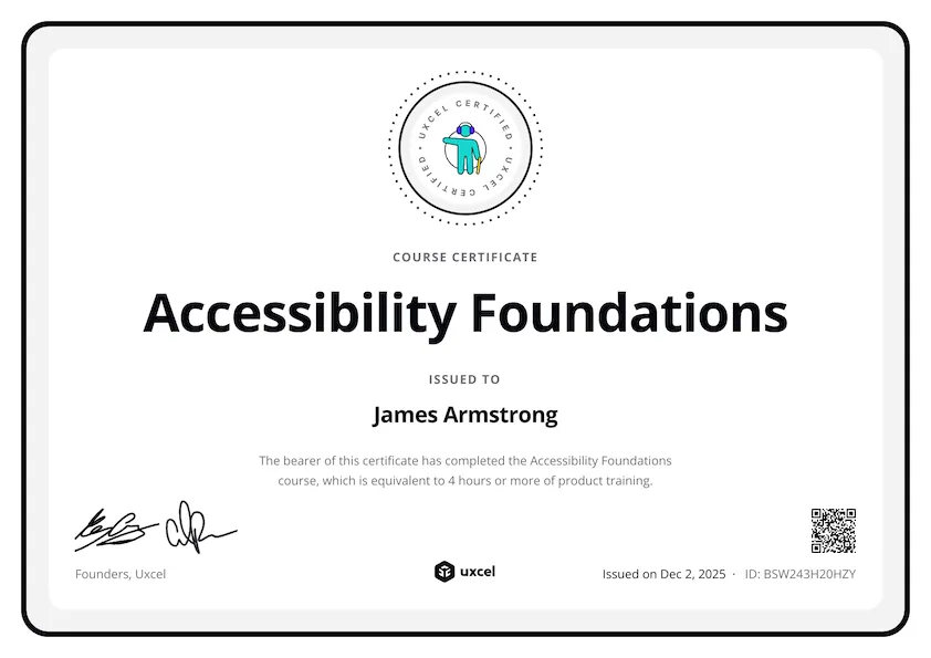 Accessibility Foundations certificate