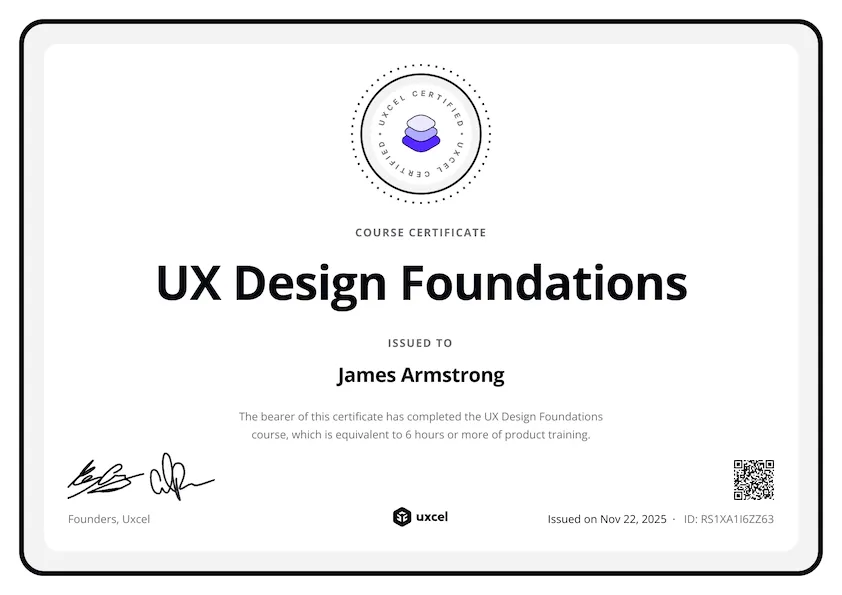 UX Design Foundations certificate
